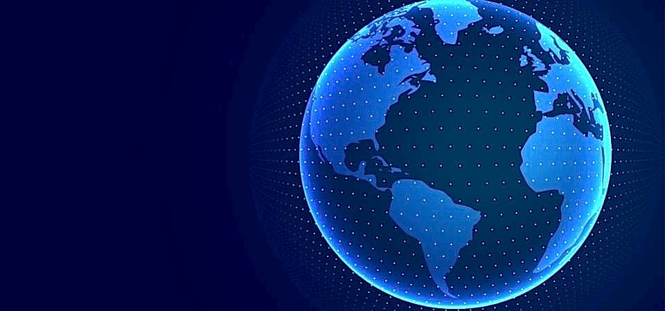 W3C bulunur dünyanın üzerindeki beyaz nokta işaretlerinde